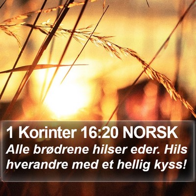 1 Korinter 16:20 NORSK Bible Verse Image