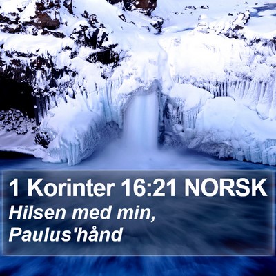 1 Korinter 16:21 NORSK Bible Verse Image