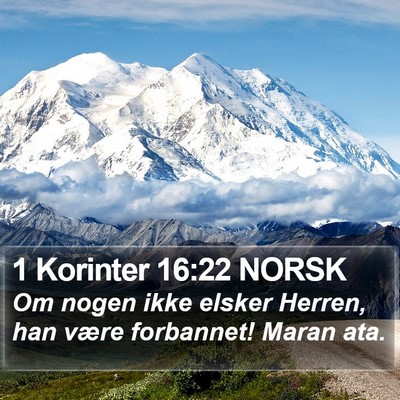 1 Korinter 16:22 NORSK Bible Verse Image