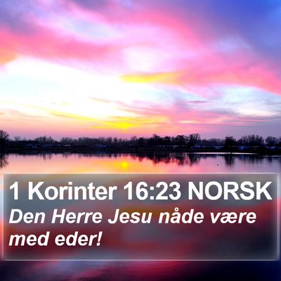 1 Korinter 16:23 NORSK Bible Verse Image