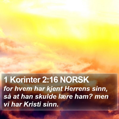 1 Korinter 2:16 NORSK Bible Verse Image