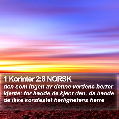 1 Korinter 2:8 NORSK Bible Verse Image