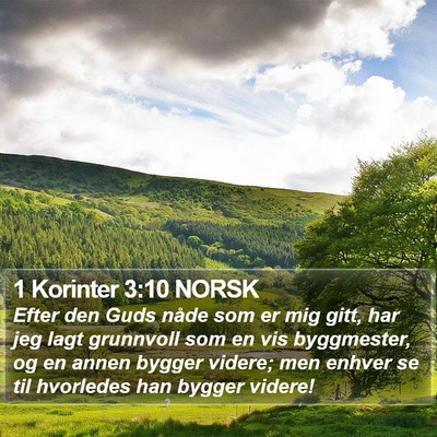 1 Korinter 3:10 NORSK Bible Verse Image