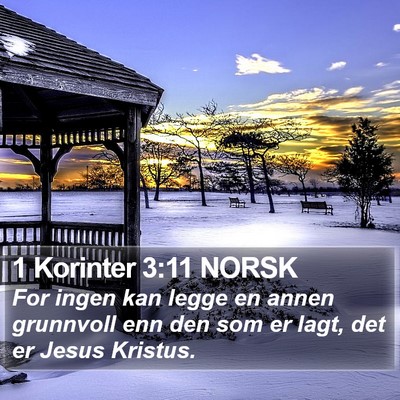 1 Korinter 3:11 NORSK Bible Verse Image