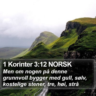 1 Korinter 3:12 NORSK Bible Verse Image