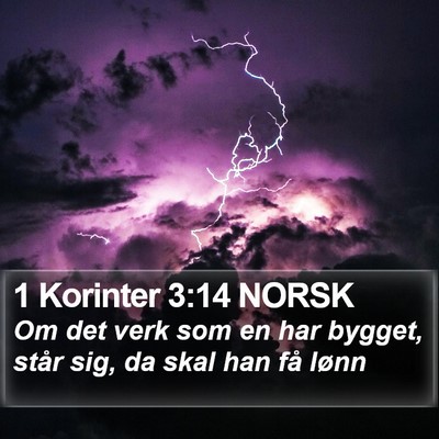 1 Korinter 3:14 NORSK Bible Verse Image