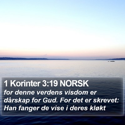 1 Korinter 3:19 NORSK Bible Verse Image