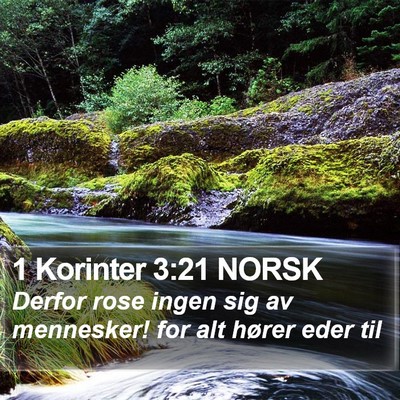 1 Korinter 3:21 NORSK Bible Verse Image