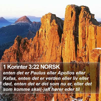 1 Korinter 3:22 NORSK Bible Verse Image