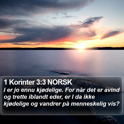 1 Korinter 3:3 NORSK Bible Verse Image