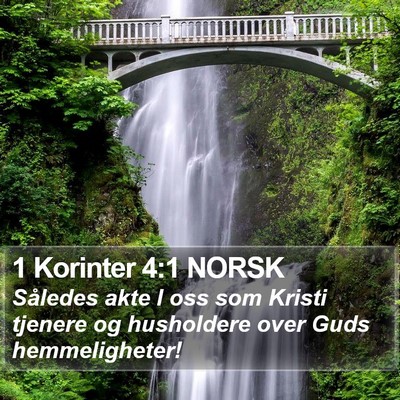 1 Korinter 4:1 NORSK Bible Verse Image