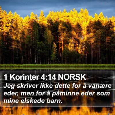 1 Korinter 4:14 NORSK Bible Verse Image