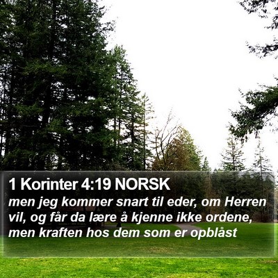 1 Korinter 4:19 NORSK Bible Verse Image