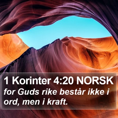 1 Korinter 4:20 NORSK Bible Verse Image