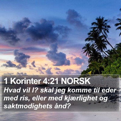 1 Korinter 4:21 NORSK Bible Verse Image