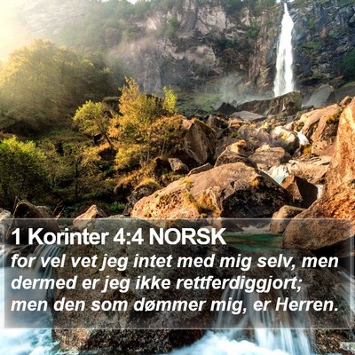 1 Korinter 4:4 NORSK Bible Verse Image