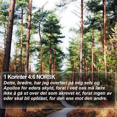 1 Korinter 4:6 NORSK Bible Verse Image
