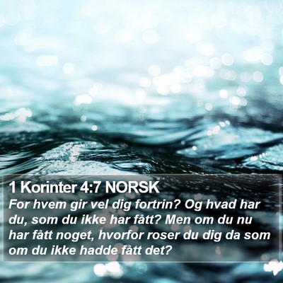 1 Korinter 4:7 NORSK Bible Verse Image
