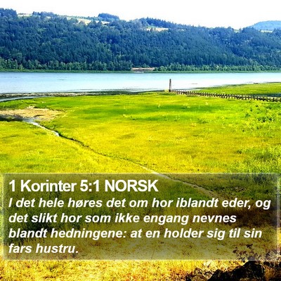 1 Korinter 5:1 NORSK Bible Verse Image