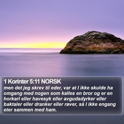 1 Korinter 5:11 NORSK Bible Verse Image