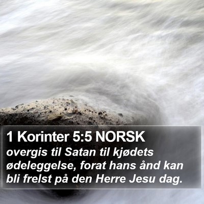 1 Korinter 5:5 NORSK Bible Verse Image