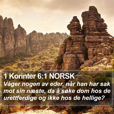 1 Korinter 6:1 NORSK Bible Verse Image