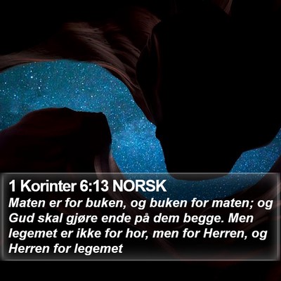 1 Korinter 6:13 NORSK Bible Verse Image