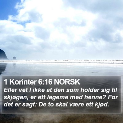 1 Korinter 6:16 NORSK Bible Verse Image