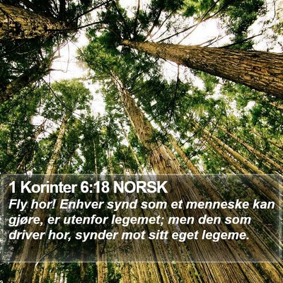 1 Korinter 6:18 NORSK Bible Verse Image