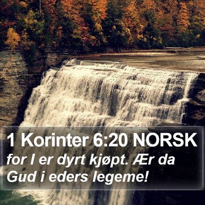 1 Korinter 6:20 NORSK Bible Verse Image