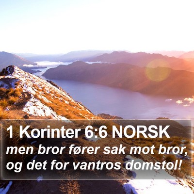 1 Korinter 6:6 NORSK Bible Verse Image