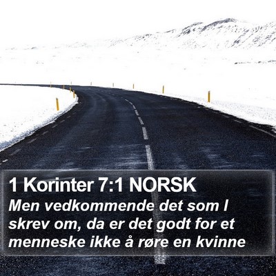 1 Korinter 7:1 NORSK Bible Verse Image