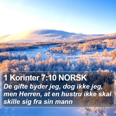 1 Korinter 7:10 NORSK Bible Verse Image