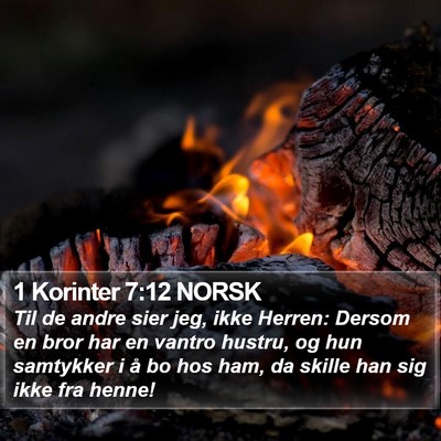 1 Korinter 7:12 NORSK Bible Verse Image