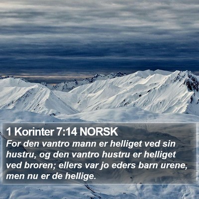 1 Korinter 7:14 NORSK Bible Verse Image