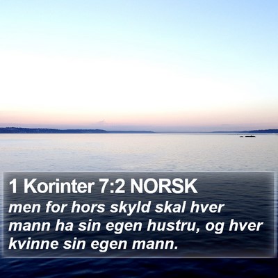 1 Korinter 7:2 NORSK Bible Verse Image