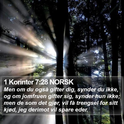 1 Korinter 7:28 NORSK Bible Verse Image