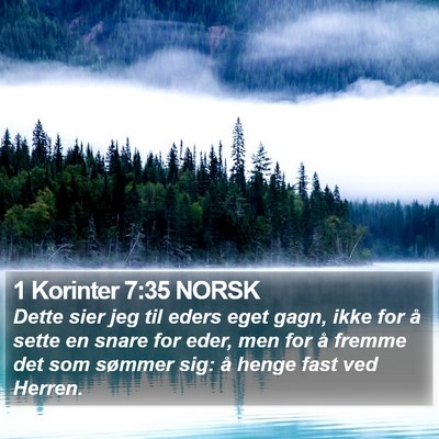 1 Korinter 7:35 NORSK Bible Verse Image