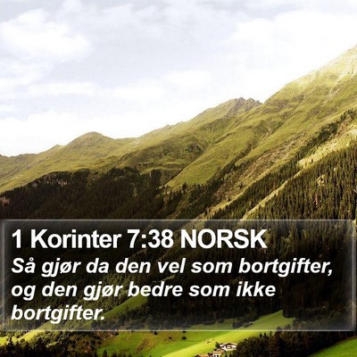 1 Korinter 7:38 NORSK Bible Verse Image
