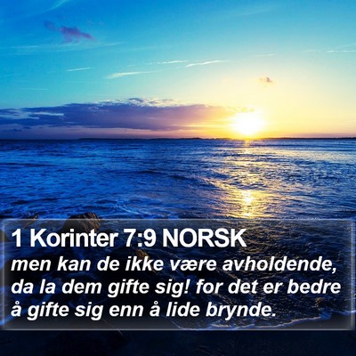 1 Korinter 7:9 NORSK Bible Verse Image