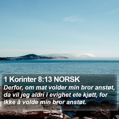 1 Korinter 8:13 NORSK Bible Verse Image