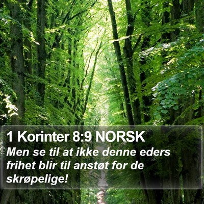 1 Korinter 8:9 NORSK Bible Verse Image