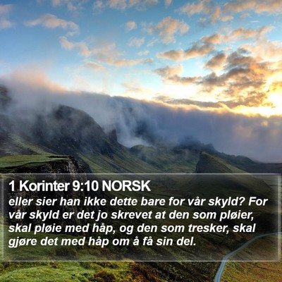 1 Korinter 9:10 NORSK Bible Verse Image