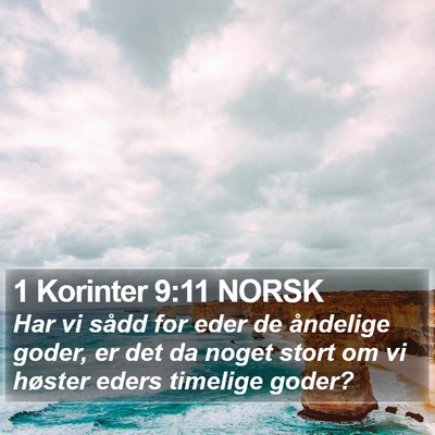 1 Korinter 9:11 NORSK Bible Verse Image