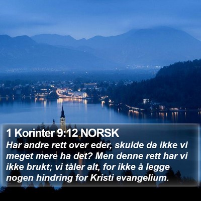 1 Korinter 9:12 NORSK Bible Verse Image