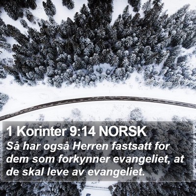 1 Korinter 9:14 NORSK Bible Verse Image
