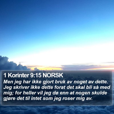 1 Korinter 9:15 NORSK Bible Verse Image