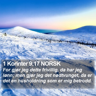 1 Korinter 9:17 NORSK Bible Verse Image