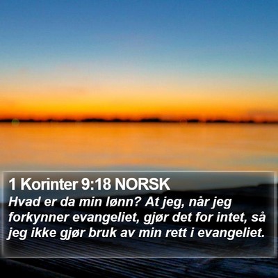 1 Korinter 9:18 NORSK Bible Verse Image
