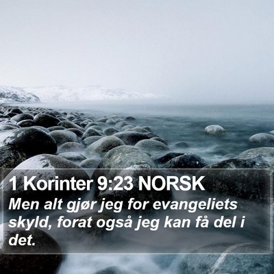 1 Korinter 9:23 NORSK Bible Verse Image